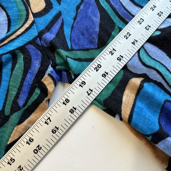 Chicos Womens Shirt Abstract Print 3/4 Sleeve Top Blue Green Size 0 US Medium - Picture 5 of 7